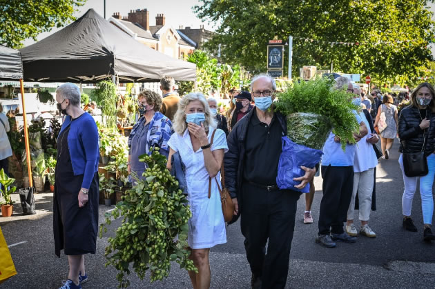 Trade brisk at the first Chiswick Flower Market