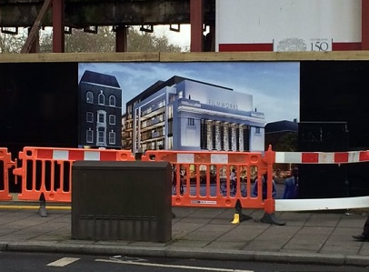 Hoardings at cinema site