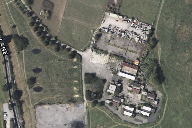 An aerial view of the Warren Farm site