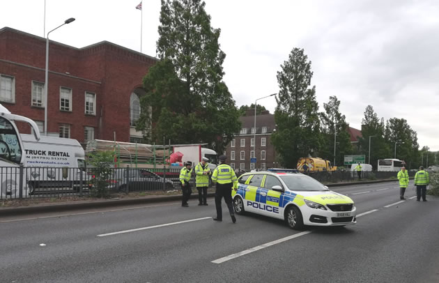 Talgarth Road in Hammersmith following collision on A4