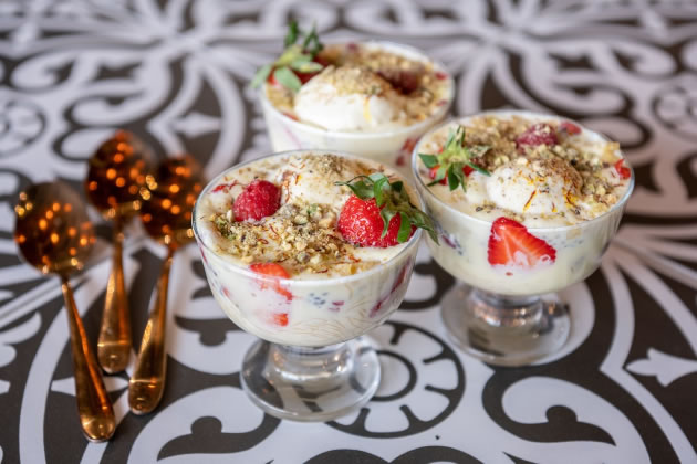 Strawberries & Cream Falooda at Bindas Eatery