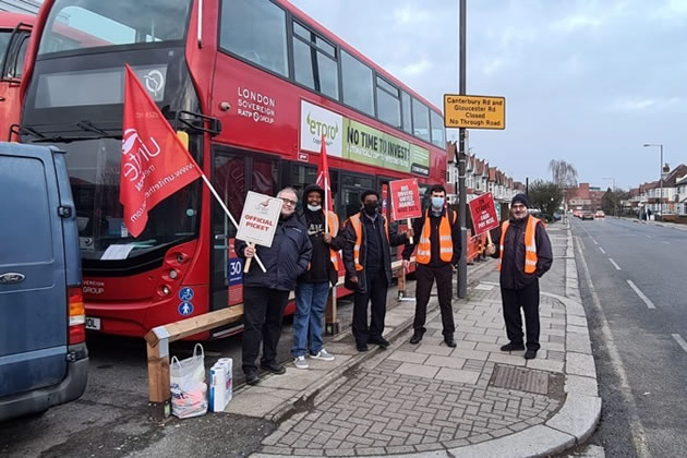 London bus drivers from Harrow Garage on strike