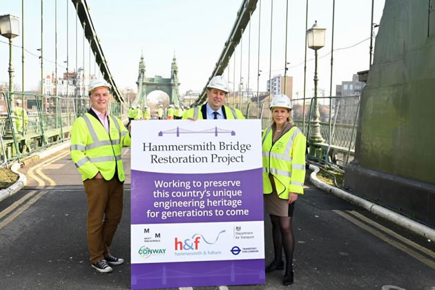 Left to right are Cllr Gareth Roberts, Cllr Stephen Cowan and Baroness Vere