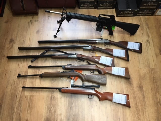 Recovered firearms