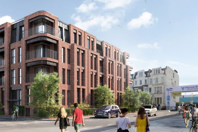 A visualisation of the Palliser Road scheme from the developer