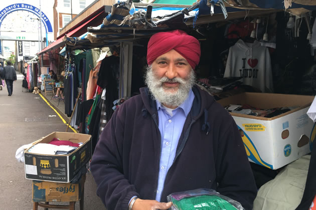 Amar Singh a trader at Shepherd's Bush Market. Picture: Owen Sheppard 