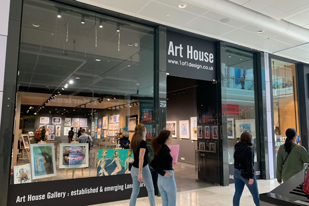 The gallery is on the ground floor of the shopping centre 