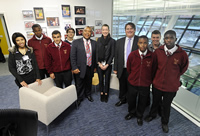 Sir William Atkinson with students