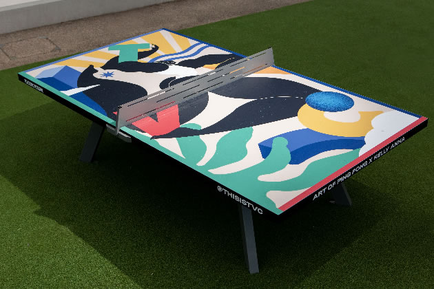 One of the designer table tennis tables
