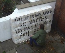 Graffit on mattress dumped on Arminger Road in Shepherd's Bush