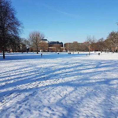 Shepherd's Bush Green in the snow