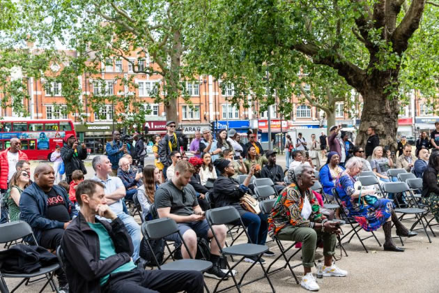 Music fans turned up in significant numbers to see the unveiling 