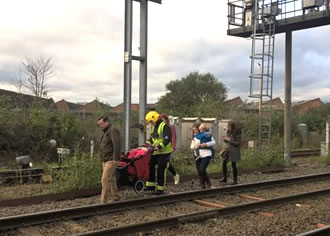 Fire occurred after JCB hit tower at level crossing near Shepherd’s Bush