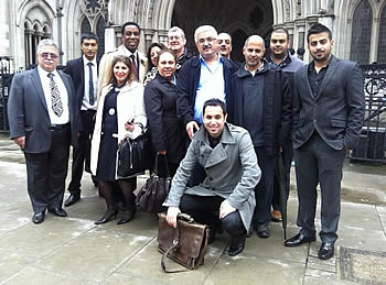 Shepherd's Bush Traders outside the High Court