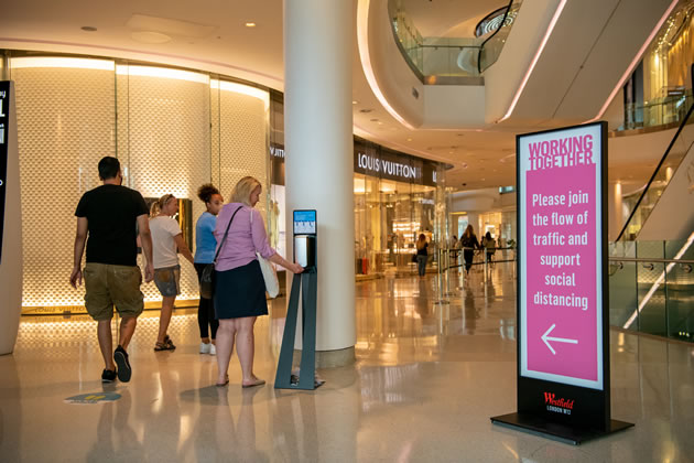 Hand Sanitiser At Westfield Centre