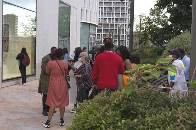 Attendees at the event for the AuthentiCity exhibition