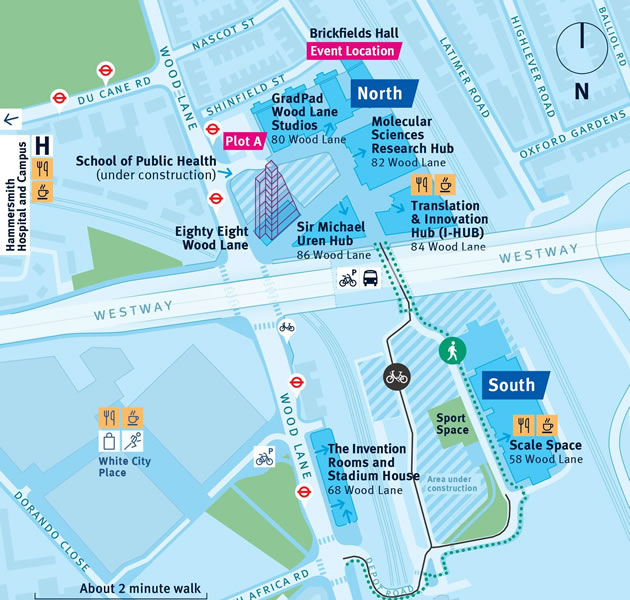 A map of the White City campus 