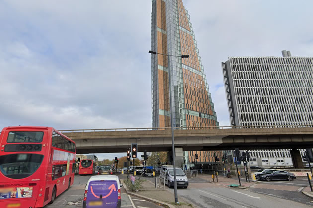 Junction of Wood Lane and the Westway ((A40). Picture: Google Streetview