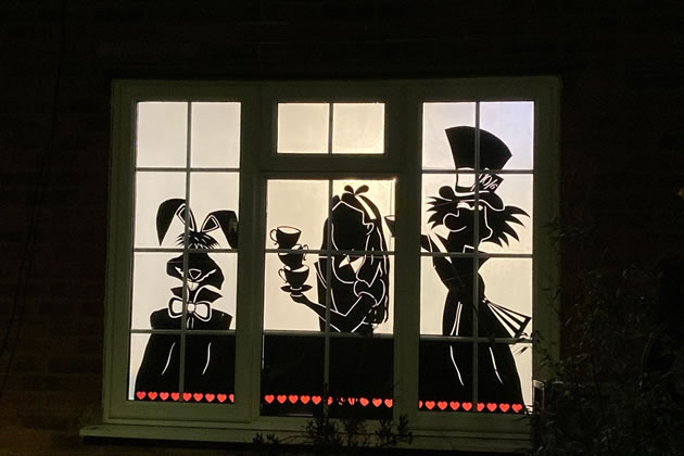 An Alice in Wonderland theme for one window display 